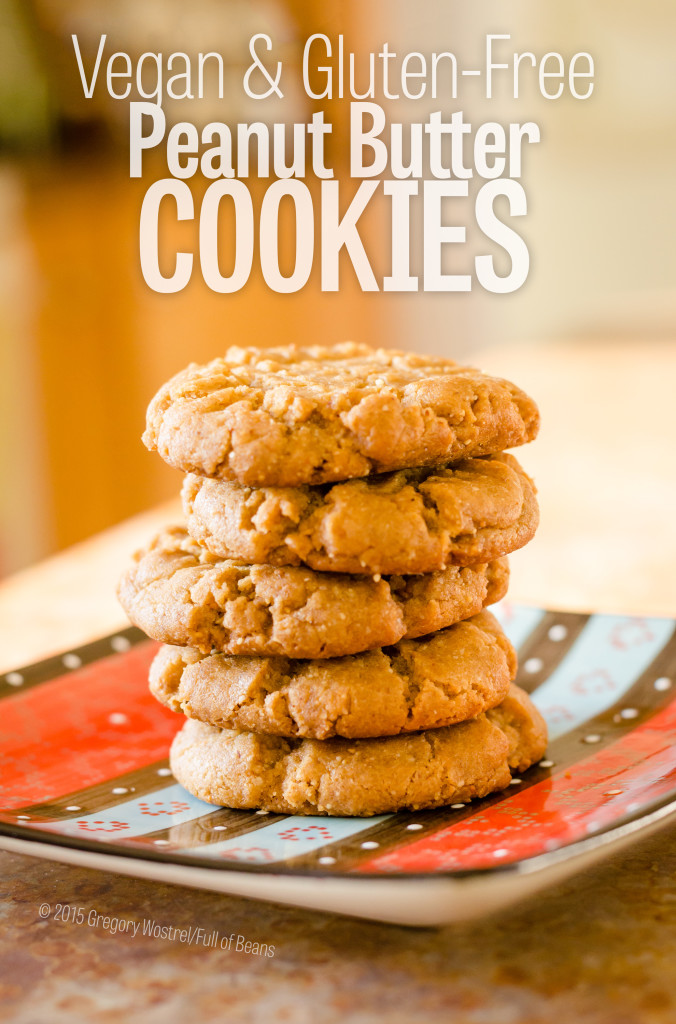 Vegan Peanut Butter Cookies in a stack
