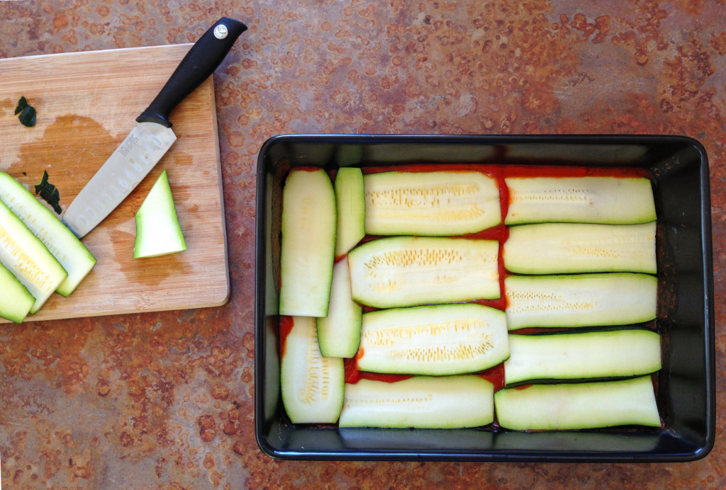 Vegan Gluten-Free Lasagna Being Assembled