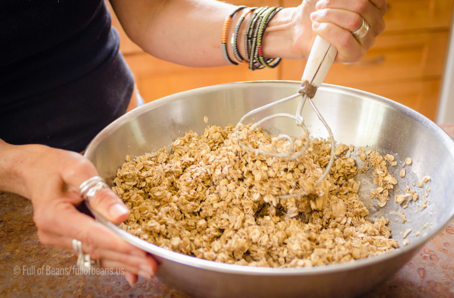 Mixing the granola