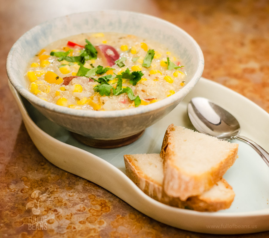 Vegan Corn Chowder with Quinoa