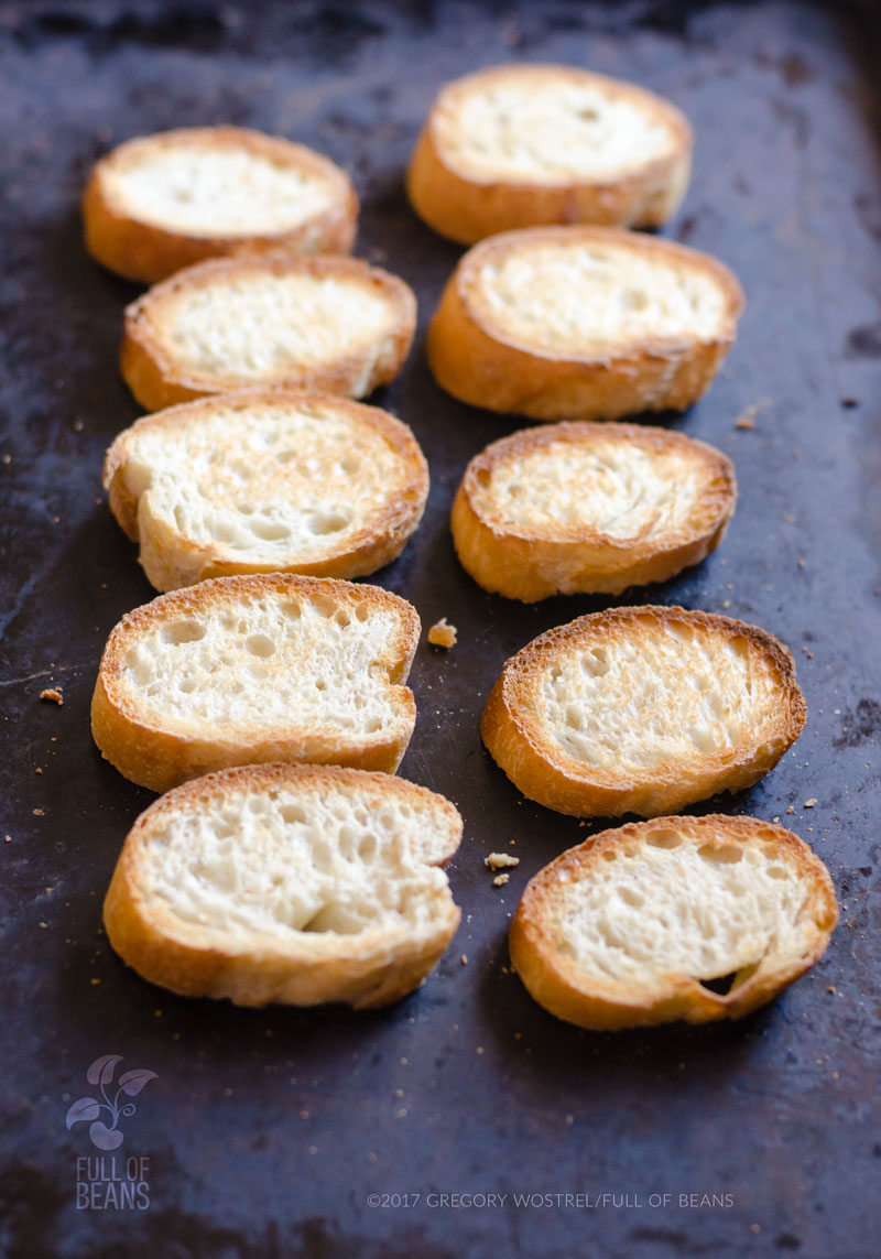 French bread slices all toasted up