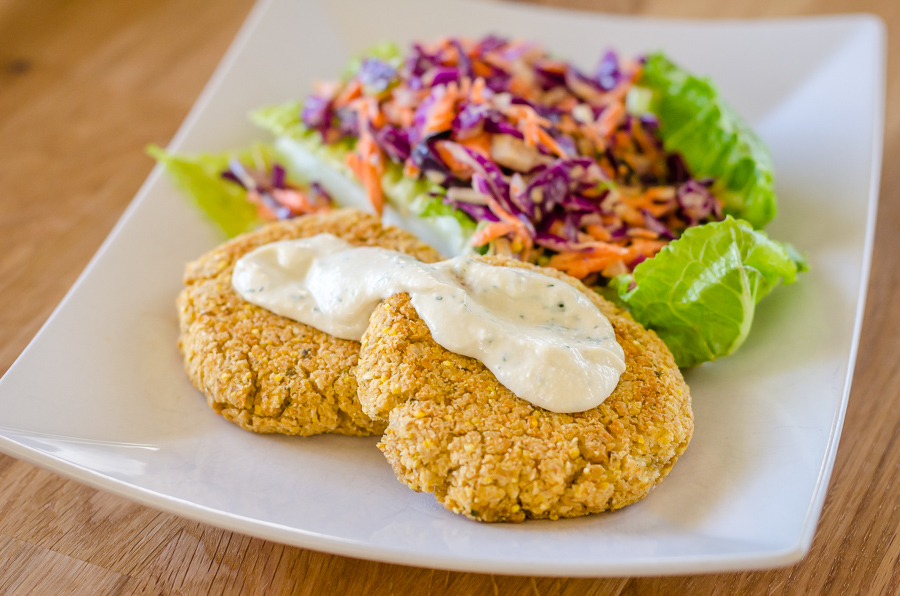 Cauliflower Burger straight up with sauce
