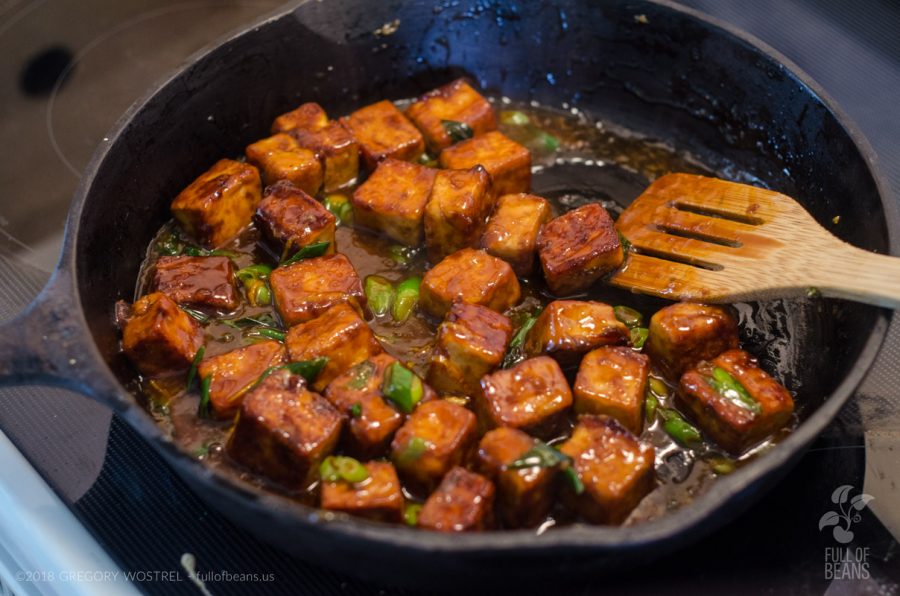 Working on that crispy General Tso Tofu! Still think tofu is boring? :-)