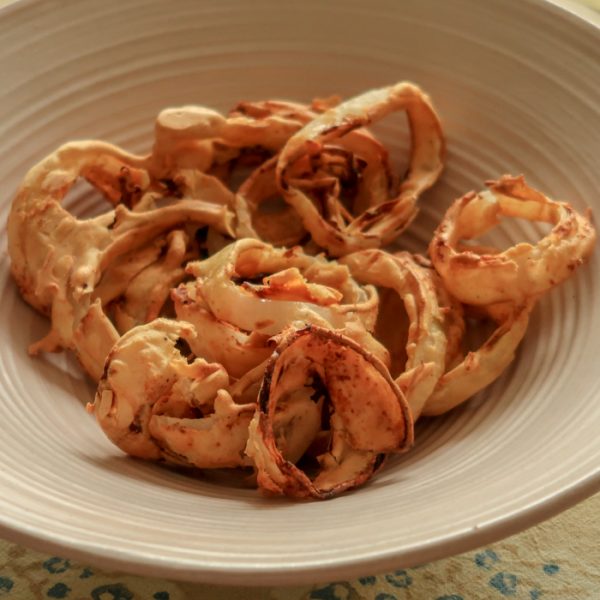Air Fryer Onion Rings in a bowl