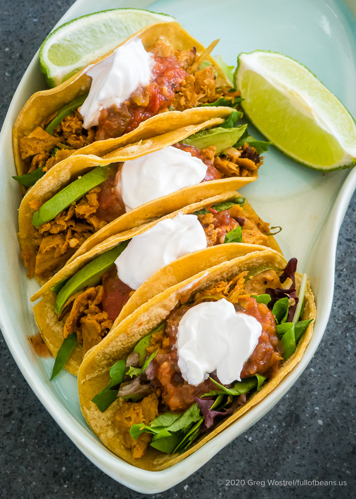 No Evil Comrade Cluck Vegan Tacos