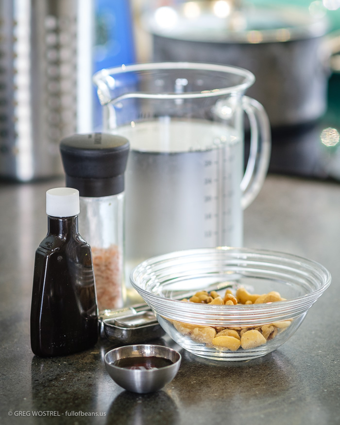 cashews, macadamia, and walnuts - The simple ingredients for this DIY soy-free nut milk