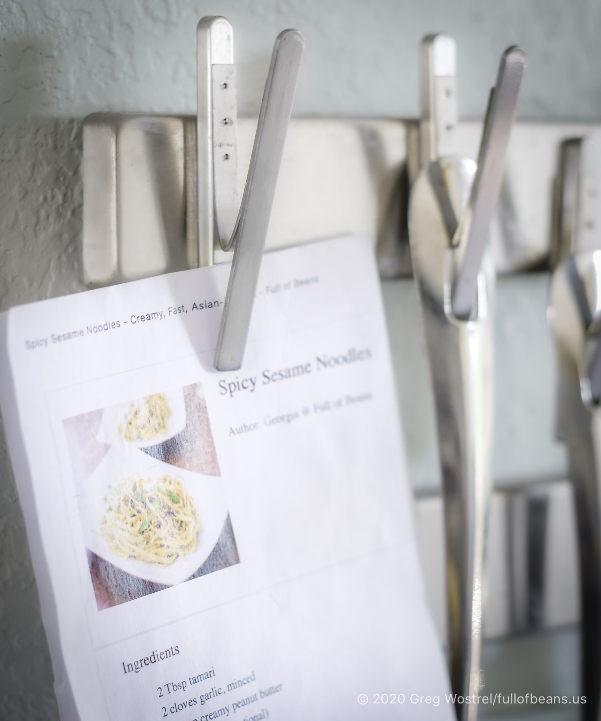 IKEA Magnetic Clip holding a recipe