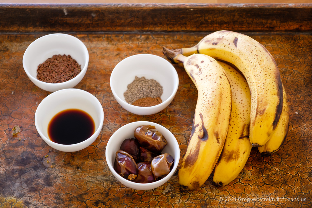 The simple ingredients for delicious banana cardamom waffles