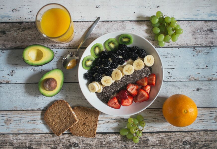 foods that are steps to healthy living: avocado, berries, fruit, whole grains